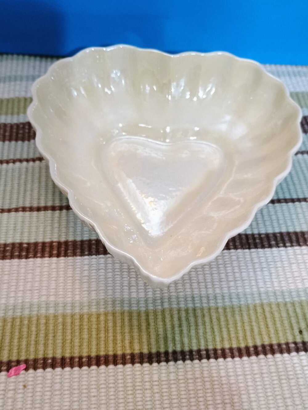 Vintage Belleek Heart Bowl